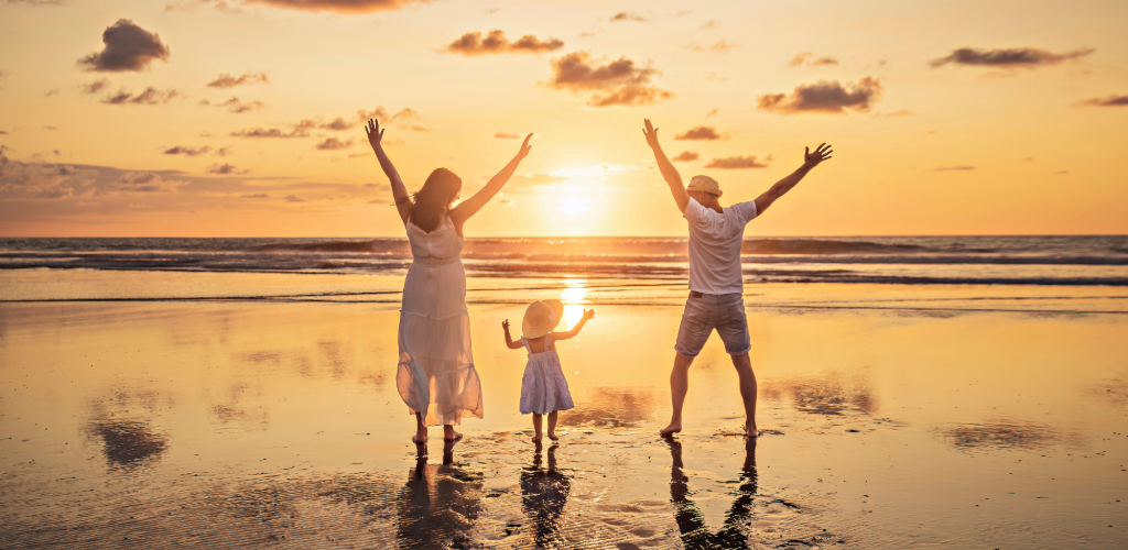 Familie am Strand Costa Rica